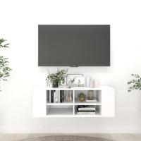 Tv-wandmeubel 102x35x35 cm bewerkt hout wit - thumbnail