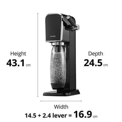 Sodastream ART Starterpack incl. 1l.Fles + Quick Connect Cilinder Waterkan Zwart - thumbnail