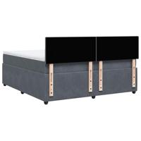 Boxspring met matras fluweel donkergrijs 200x200 cm - thumbnail