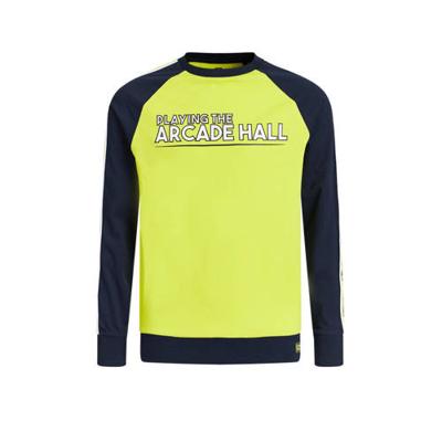 WE Fashion longsleeve met contrastbies blauw