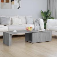 Salontafel 150x50x35 cm bewerkt hout grijs - thumbnail