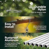 Nature's Melody Windgong Aureole Tunes Zilver 91 cm - thumbnail