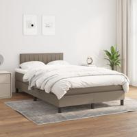Boxspring met matras stof taupe 120x190 cm - thumbnail