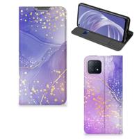 Bookcase voor OPPO A73 5G Watercolor Paars - thumbnail