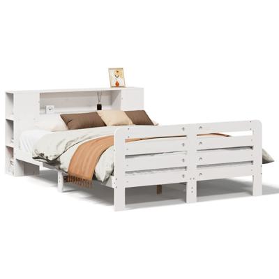 Bedframe zonder matras massief grenenhout wit 135x190 cm Bedframe zonder matras massief grenenhout wit 135x190 cm