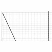 VidaXL Hek met paal grijs 1,5 x 10 m staal en pvc - thumbnail