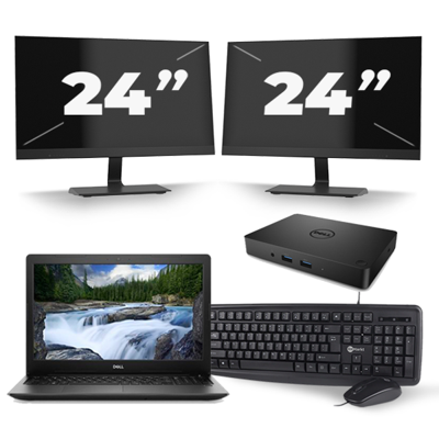 Dell Latitude 3590 - Intel Core i5-8e Generatie - 15 inch - 16GB RAM - 256GB SSD - Windows 11 + 2x 24 inch Monitor