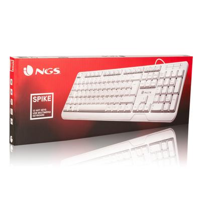 Toetsenbord NGS NGS-KEYBOARD-0284 Wit Qwerty Spaans