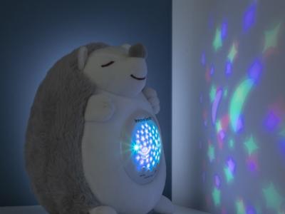 Hedgehog knuffel met witte ruis en nachtlampprojector Spikey InnovaGoods