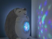 Hedgehog knuffel met witte ruis en nachtlampprojector Spikey InnovaGoods - thumbnail