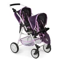 Tweeling Poppenwagen Twinny - Stars Lila - thumbnail