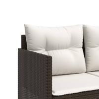 5-delige Loungeset met kussens poly rattan bruin - thumbnail