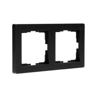 Dubbelframe voor wandcontactdoos - Universeel - 55 x 55 mm - Zwart Dubbelframe voor wandcontactdoos - Universeel - 55 x 55 mm - Zwart