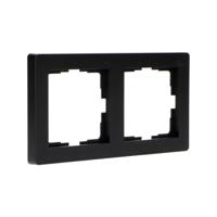 Dubbelframe voor wandcontactdoos - Universeel - 55 x 55 mm - Zwart - thumbnail