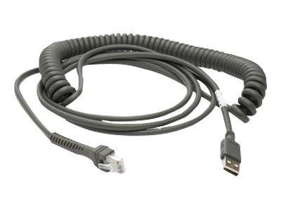 ZEBRA USB-kabel - USB (M) naar USB (M) - 4.6 m - opgerold - voor ZEBRA USB-kabel - USB (M) naar USB (M) - 4.6 m - opgerold - voor