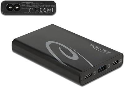 Delock 41453 USB-oplader USB-C, USB-A USB PD Zwart Thuis USB Power Delivery (USB-PD), Overstroombeveiliging, Snellader