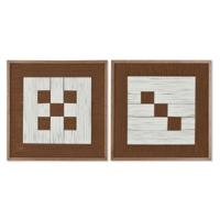 Schilderij Home ESPRIT Wit Bruin Beige Modern Stads 50 x 3 x 50 cm (2 Stuks) - thumbnail