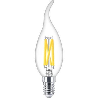 Philips LED E14 Kaarslamp Filament 3.4W. 470lm. Dim to Warm. 40W Vervanger