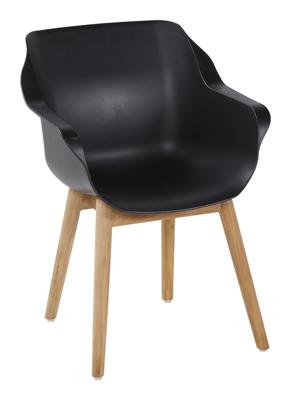 Hartman Tuinstoel 'Sophie Teak' met armleuning, kleur Zwart