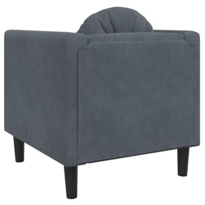 Fauteuil met kussens fluweel donkergrijs