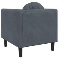 Fauteuil met kussens fluweel donkergrijs - thumbnail