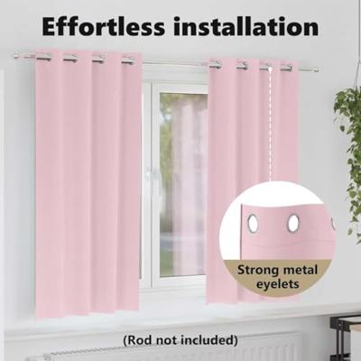 VidaXL Zwart-out gordijnen met ringen 2 pcs babyroze 175 x 140 cm VidaXL Zwart-out gordijnen met ringen 2 pcs babyroze 175 x 140 cm