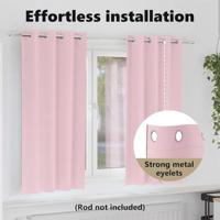 VidaXL Zwart-out gordijnen met ringen 2 pcs babyroze 175 x 140 cm - thumbnail