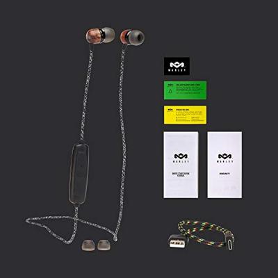 House of Marley Smile Jamaica Wireless 2 In-Ear Hoofdtelefoon, Geluidsisolerend, Bluetooth, 9 uur Speeltijd, Quick Charge, IPX-4 waterdicht, Microfoon, Rasta