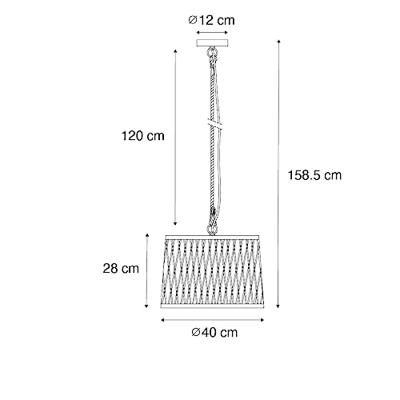 QAZQA Landelijke buiten hanglamp zwart rotan 40 cm - Calamus