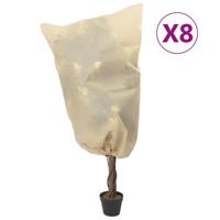 VidaXL Plantenhoezen met trekkoord 8 st 70 g/m² 0,8x0,8 m - thumbnail