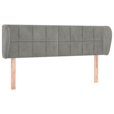 Hoofdbord met randen 147x23x78/88 cm fluweel lichtgrijs