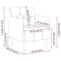 Fauteuil met armleuningen 55 cm fluweel zwart - thumbnail