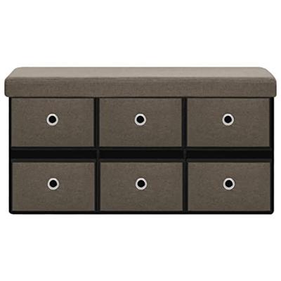 Opbergbank inklapbaar 76x38x38 cm kunstlinnen bruin