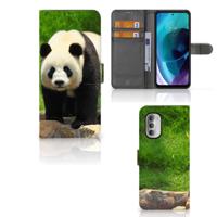 Motorola Moto G51 5G | Telefoonhoesje | Met pasjeshouder | Panda - thumbnail