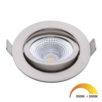 EcoDim LED inbouwspot 5W DimToWarm 85mm 36gr rond verstelbaar geschuurd staal - LED4720