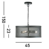 Searchlight HanglampFishnet Ø 45cm - 12483-3BK - thumbnail