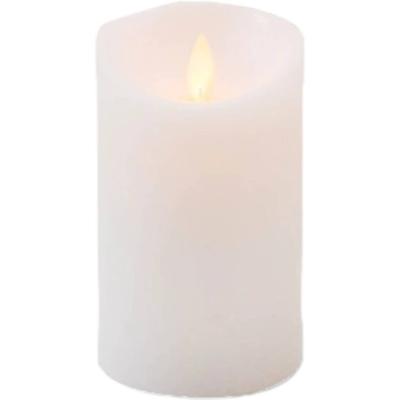 LED Rustiek stompkaars ivoor 7,5x12,5cm