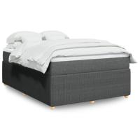Boxspring met matras stof donkergrijs 140x190 cm - thumbnail