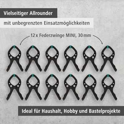Wolfcraft Veerklemmen | MINI 30 | 12 stuks - 8653000