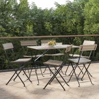 Bistrostoelen 6 st inklapbaar poly rattan en staal grijs - thumbnail