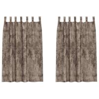 VidaXL Velvet gordijnen 2 pcs cappuccino 175 x 140 cm fluweel - thumbnail
