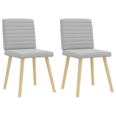 Eetkamerstoelen 2 st stof wolk grijs