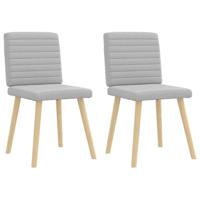 Eetkamerstoelen 2 st stof wolk grijs - thumbnail