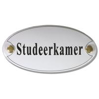 Emaille deurbord ovaal Studeerkamer - thumbnail
