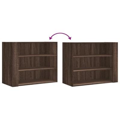 Wandkast 75x35x60 cm bewerkt hout bruin eikenkleurig