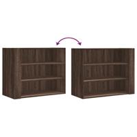 Wandkast 75x35x60 cm bewerkt hout bruin eikenkleurig - thumbnail