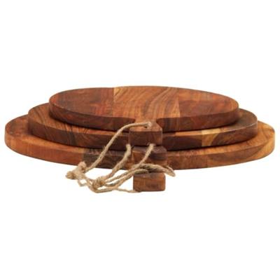 VidaXL Hakblok 3 st massief acaciahout