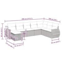 8-delige Loungeset met kussens poly rattan grijs - thumbnail