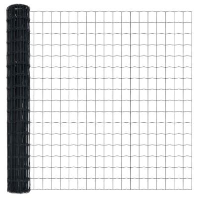 VidaXL Euro hek grijs 1.5 x 10 m pvc-gecoat ijzer