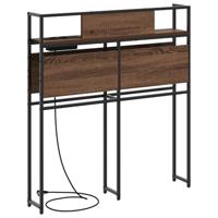 Opberghoofdbord bruin eikenkleur 90 cm Bewerkt hout - thumbnail